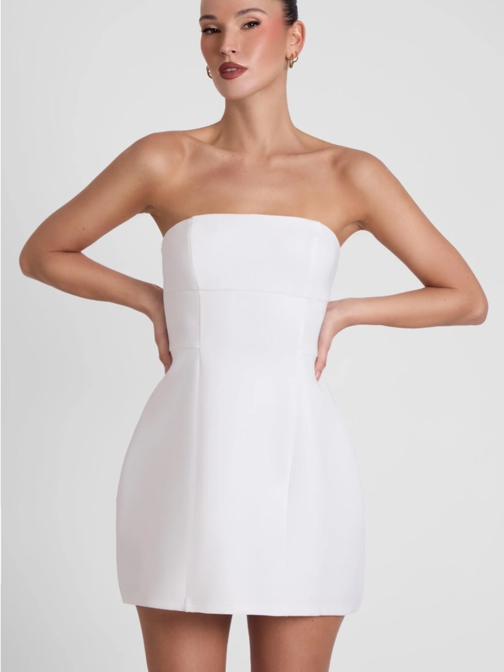 Strapless White Mini Dress - Elegant Party Dress
